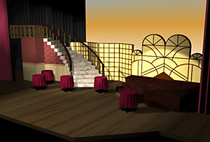 Bugsy Malone Set Rendering of Fat Sam's Grand Slam